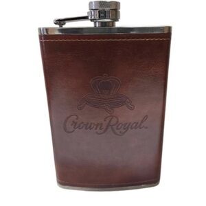 Crown Royal Signature Brown Leather Flask.nwot.